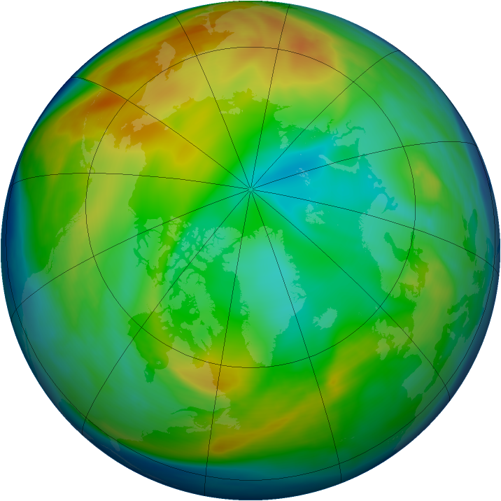 Arctic ozone map for 22 December 2005
